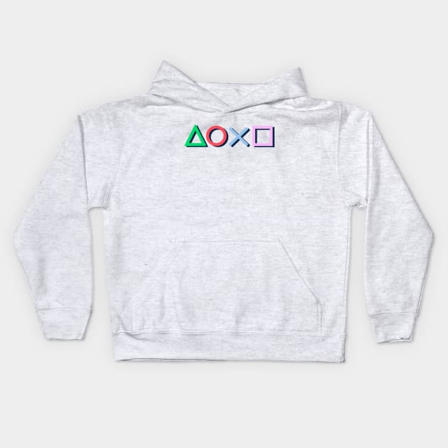 Playstation Controller Buttons Kids Hoodie by allysontx